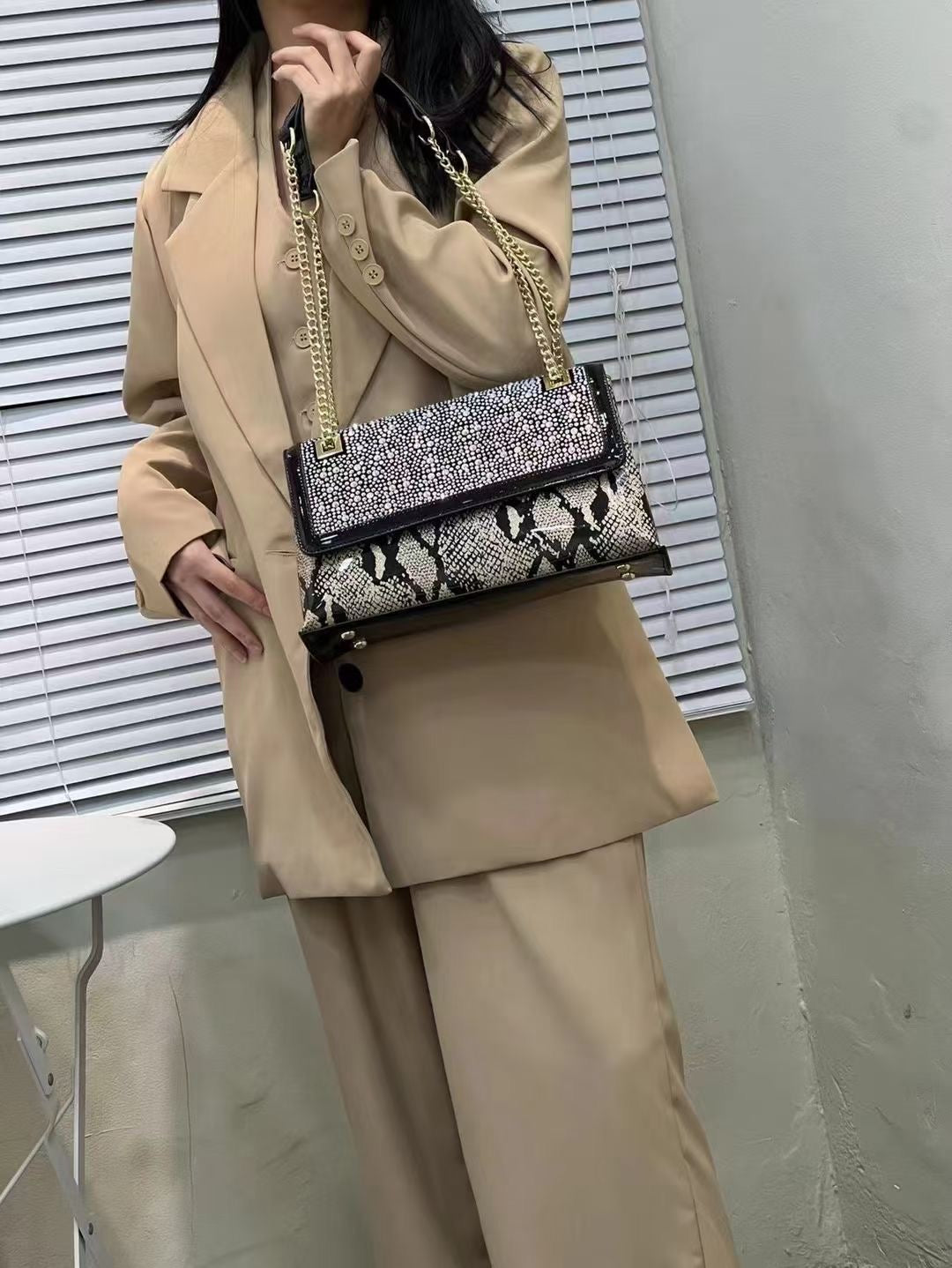 【#PQ15】Newest Fashionable crystal bags