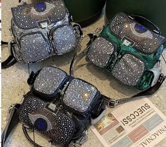 【#PQ20】Newest Fashionable crystal bags