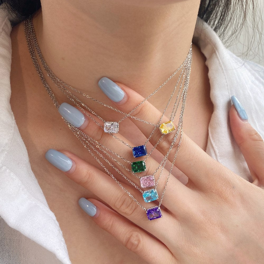 【#N16】925 Sterling Silver Moissanite Necklaces
