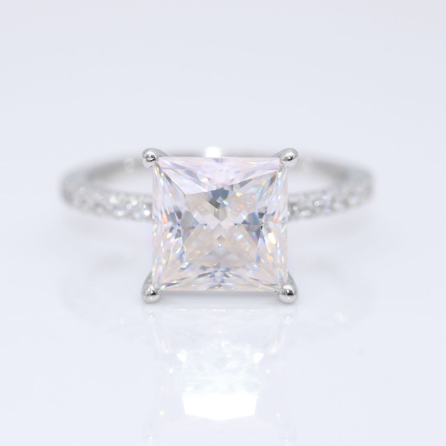 【#R39】 (princess)925 Sterling Silver Moissanite Rings