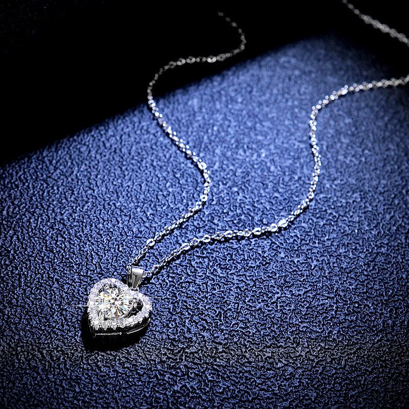 【#N01/ Heart】925 Sterling Silver Moissanite Necklaces