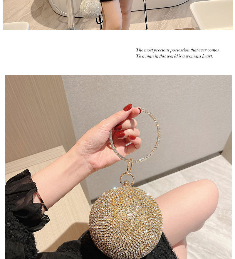 【#PQ03】Newest Fashionable crystal ladies hand bags