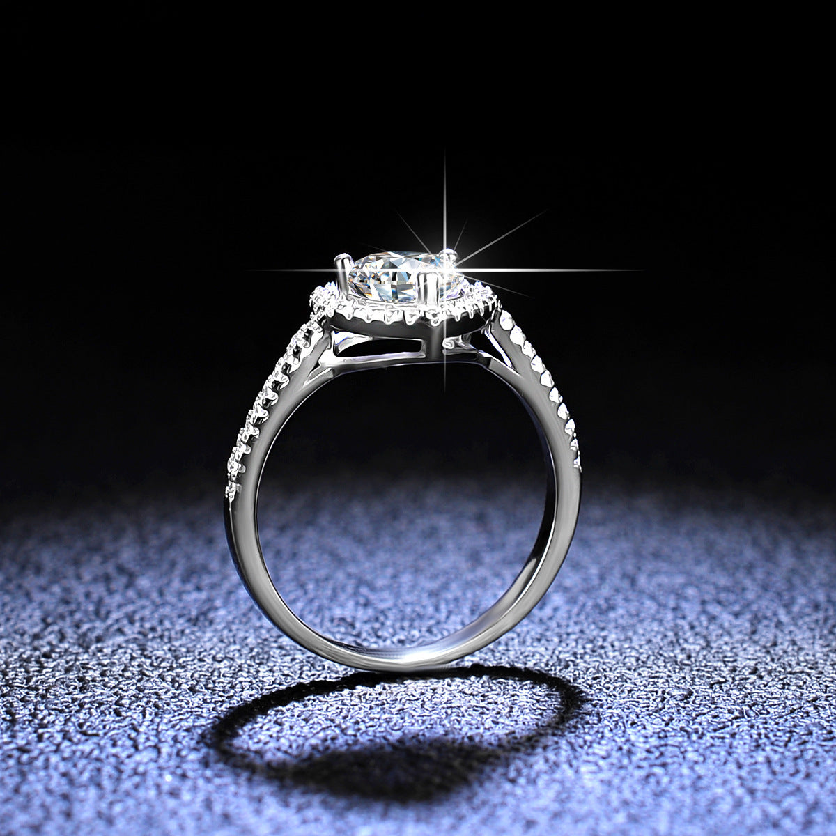 【#R01】(Heart)925 Sterling Silver Moissanite Rings
