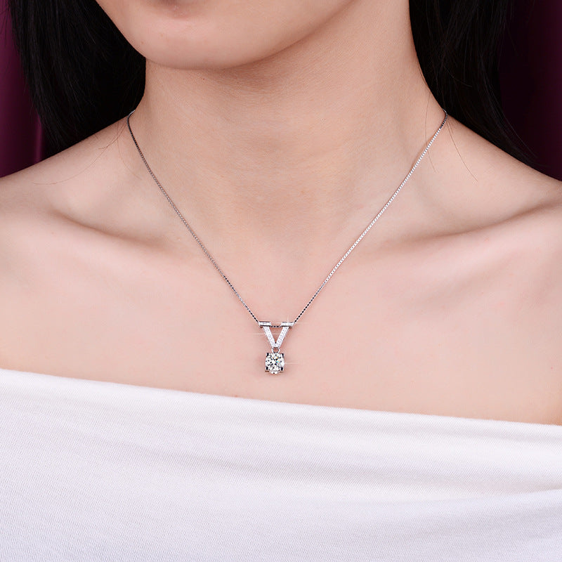 【#N17】925 Sterling Silver Moissanite Necklaces