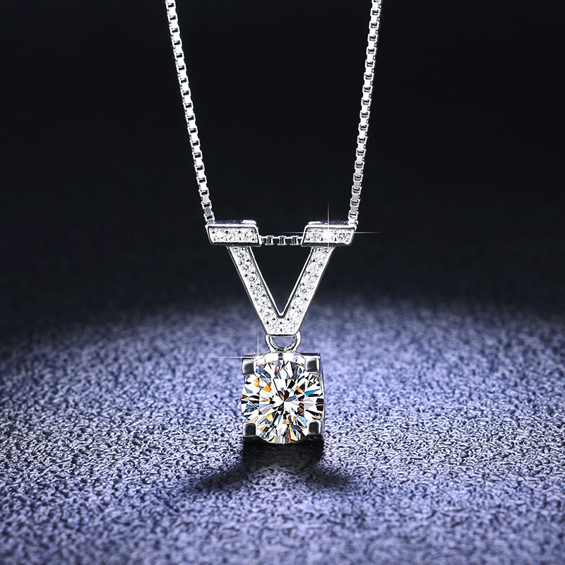【#N17】925 Sterling Silver Moissanite Necklaces