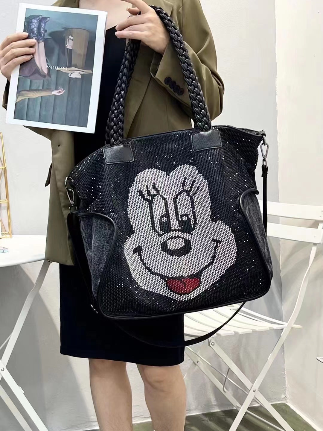 【#PQ01】Newest Fashionable  Mich crystal bags