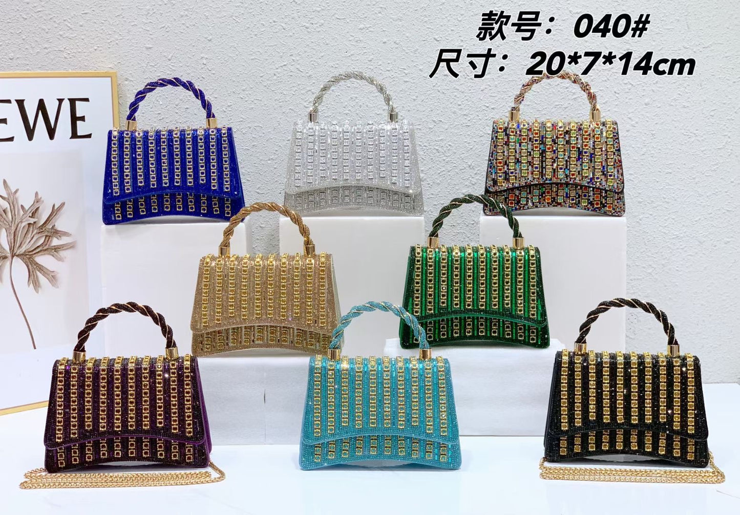 【#PQ16】Newest Fashionable crystal bags