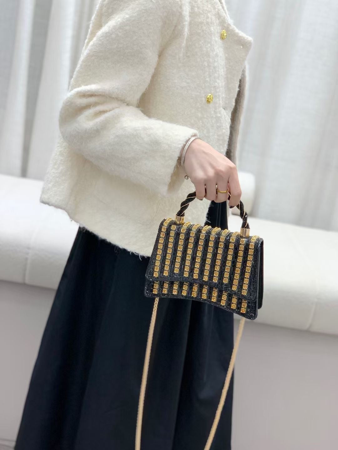 【#PQ16】Newest Fashionable crystal bags