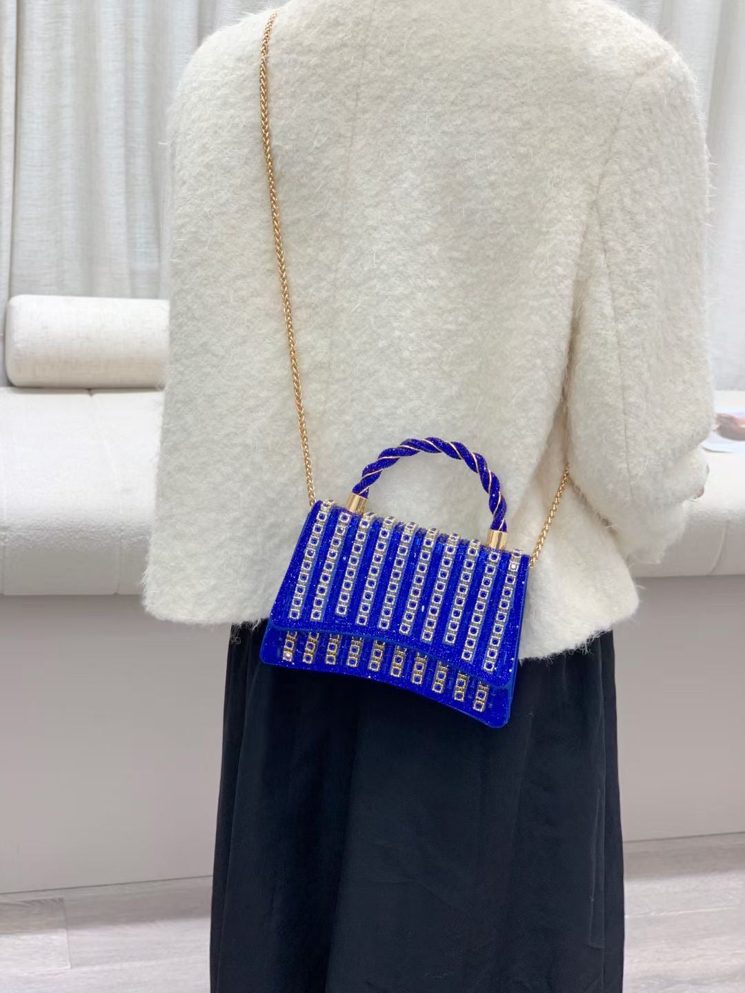 【#PQ16】Newest Fashionable crystal bags