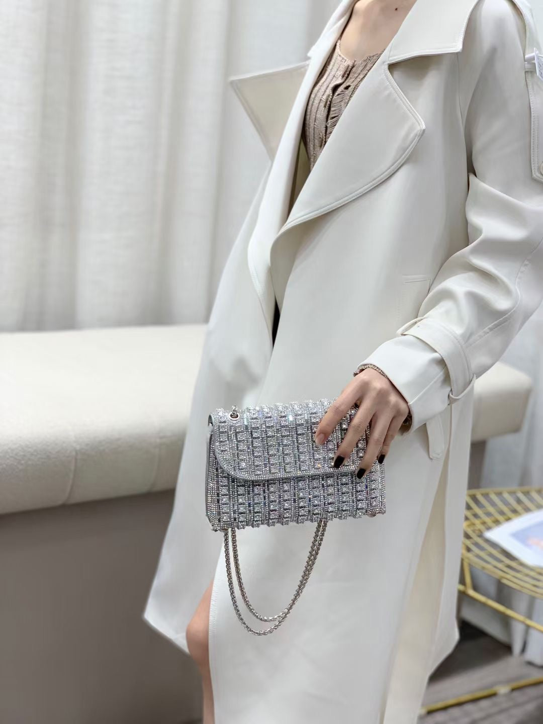 【#PQ17】Newest Fashionable crystal bags