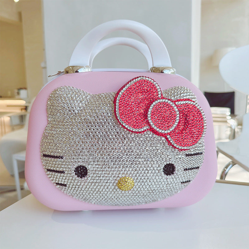 Hello kitty bling hand-made rhinestones Makeup case travel case