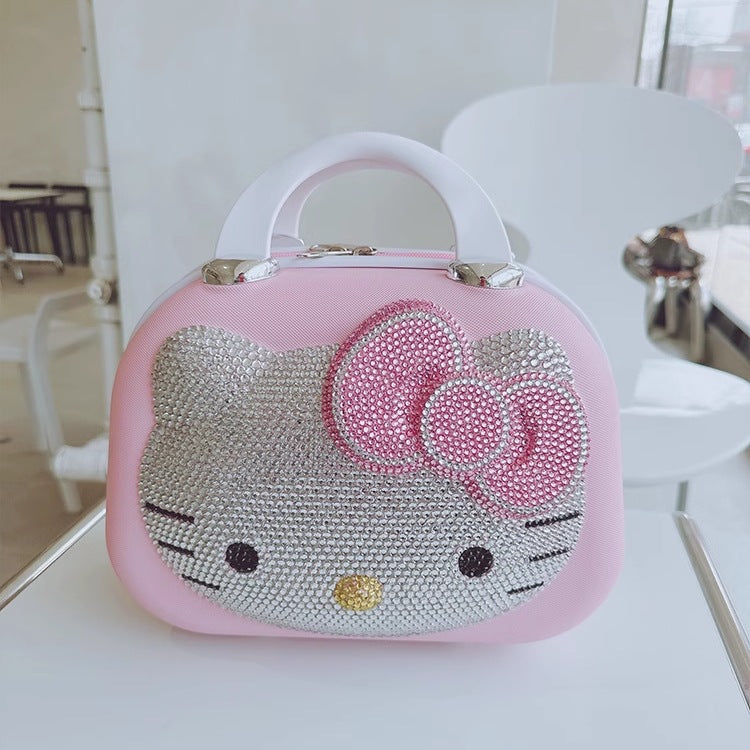 Hello kitty bling hand-made rhinestones Makeup case travel case