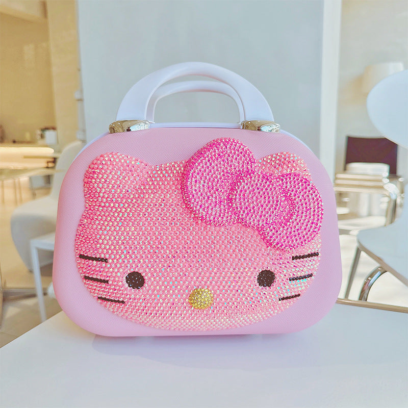 Hello kitty bling hand-made rhinestones Makeup case travel case