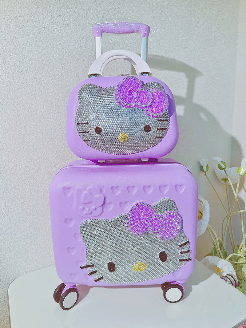 Hello kitty bling hand-made rhinestones Makeup case travel case