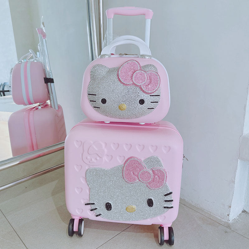 Hello kitty bling hand-made rhinestones Makeup case travel case