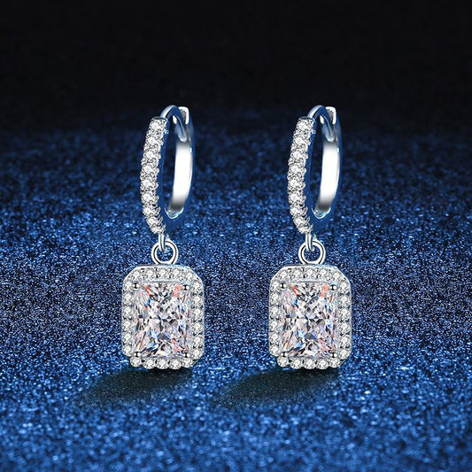 【#E06】925 Sterling Silver Moissanite Earrings