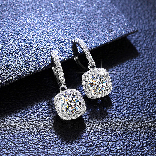 【#E07】925 Sterling Silver Moissanite Earrings