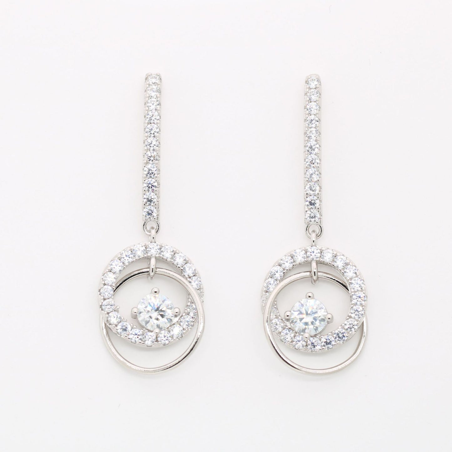 【#E17】925 Sterling Silver Moissanite Earrings