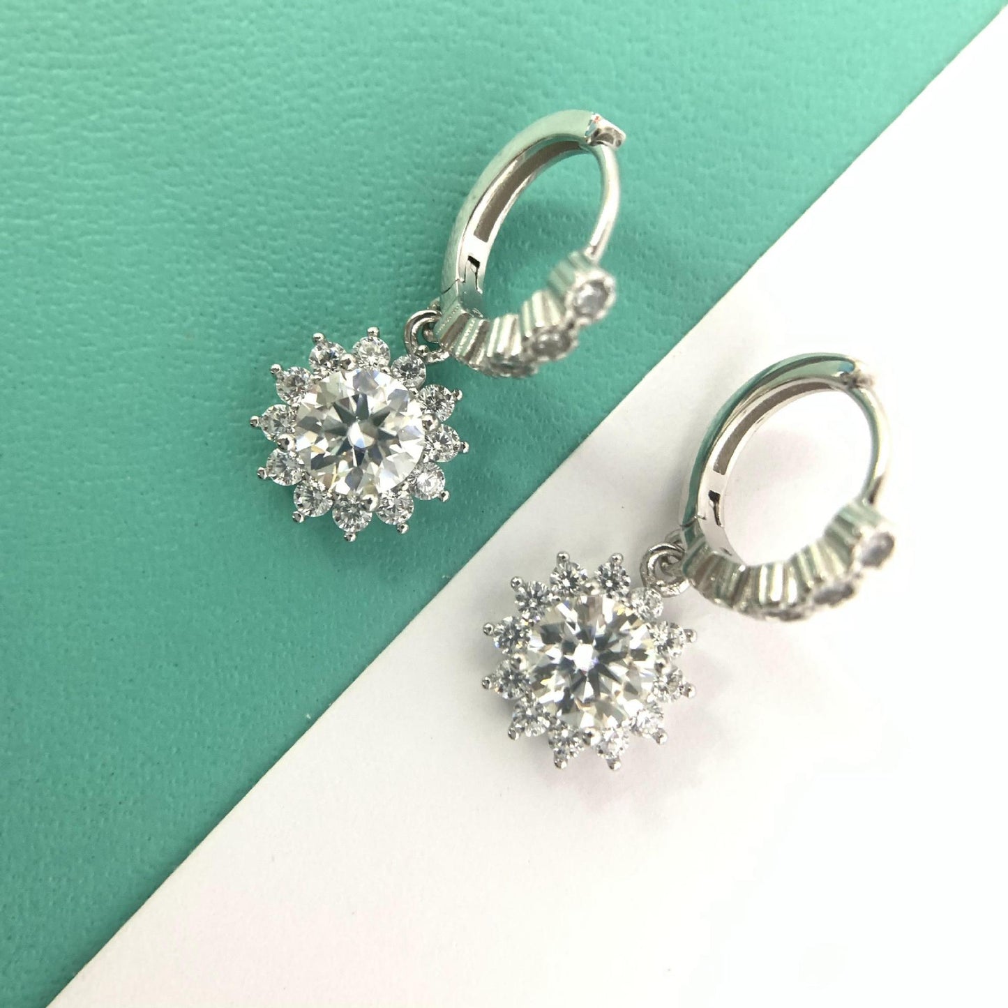 【#E16】925 Sterling Silver Moissanite Earrings