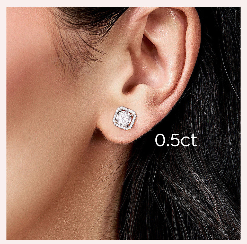 【#E12】925 Sterling Silver Moissanite Earrings