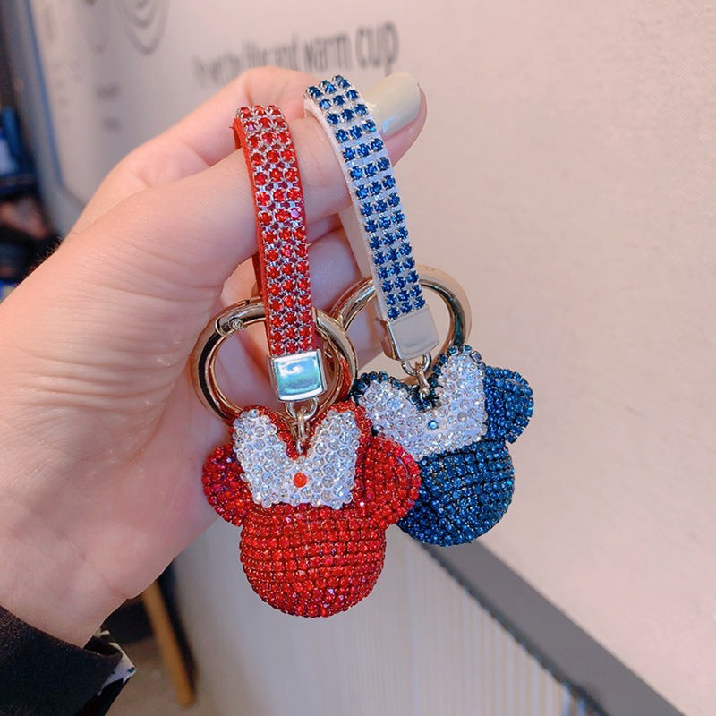 Minnie Keychain cartoon diamond doll cute girl backpack pendant keychain small gift