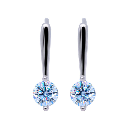 【#E10】925 Sterling Silver Moissanite Earrings
