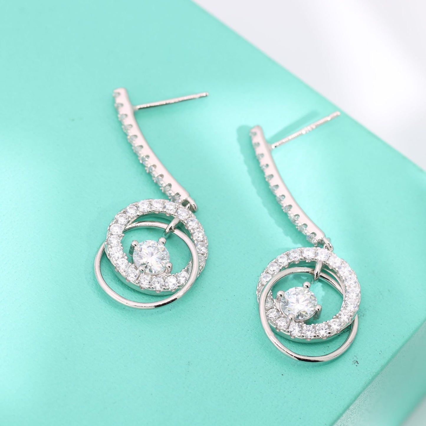 【#E17】925 Sterling Silver Moissanite Earrings