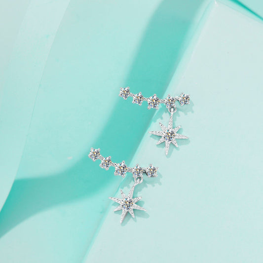【#E08】925 Sterling Silver Moissanite Earrings