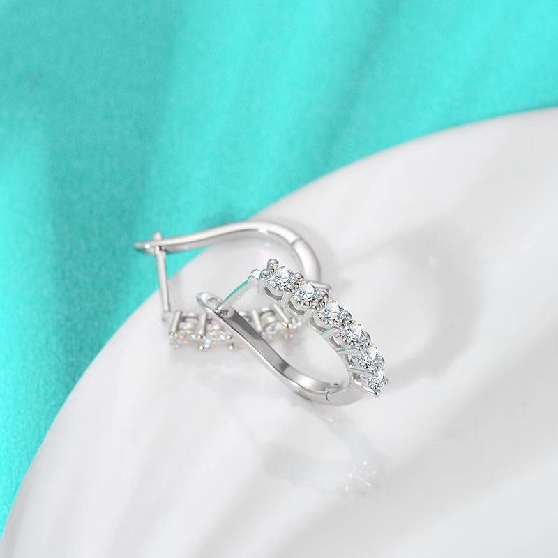 【#E15】925 Sterling Silver Moissanite Earrings