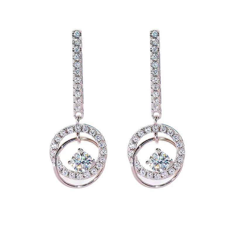 【#E17】925 Sterling Silver Moissanite Earrings