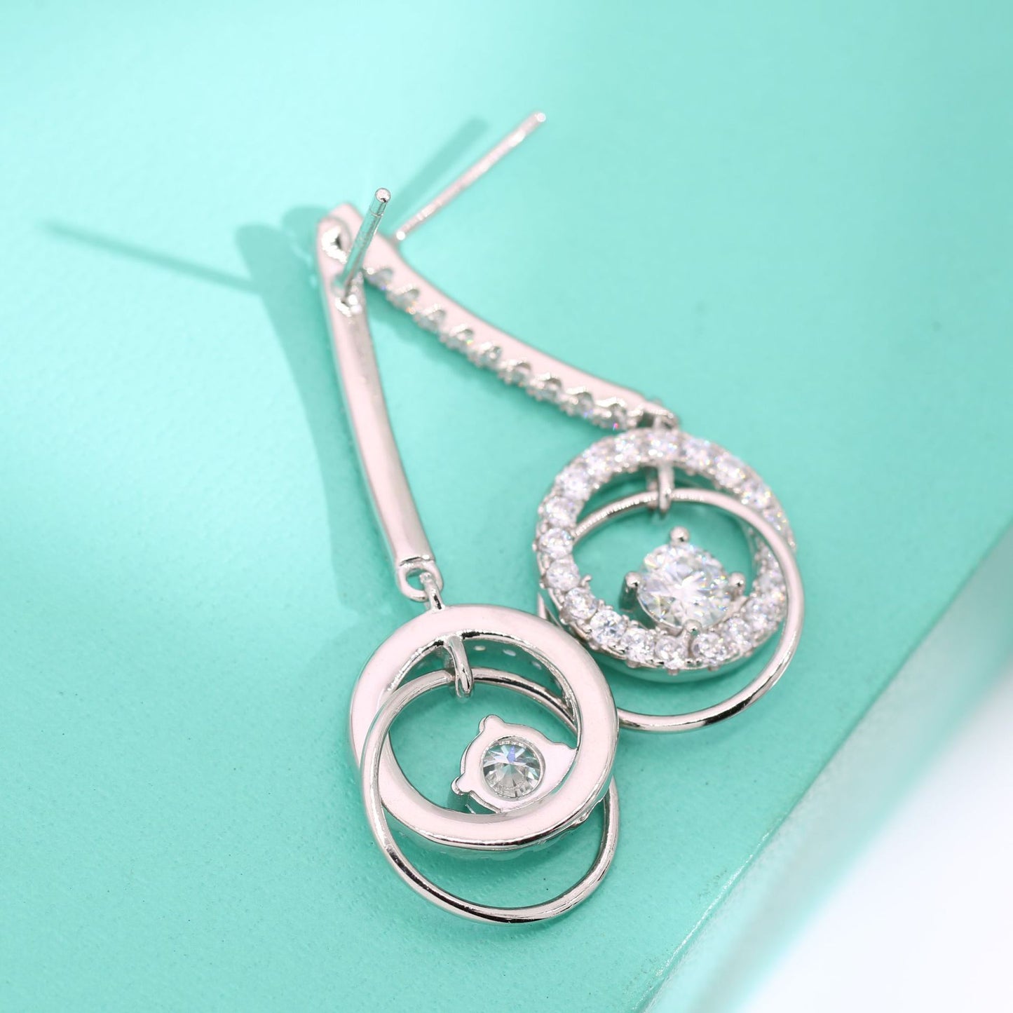 【#E17】925 Sterling Silver Moissanite Earrings