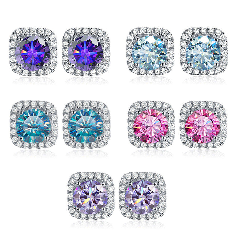 【#E12】925 Sterling Silver Moissanite Earrings