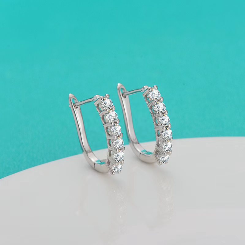 【#E15】925 Sterling Silver Moissanite Earrings