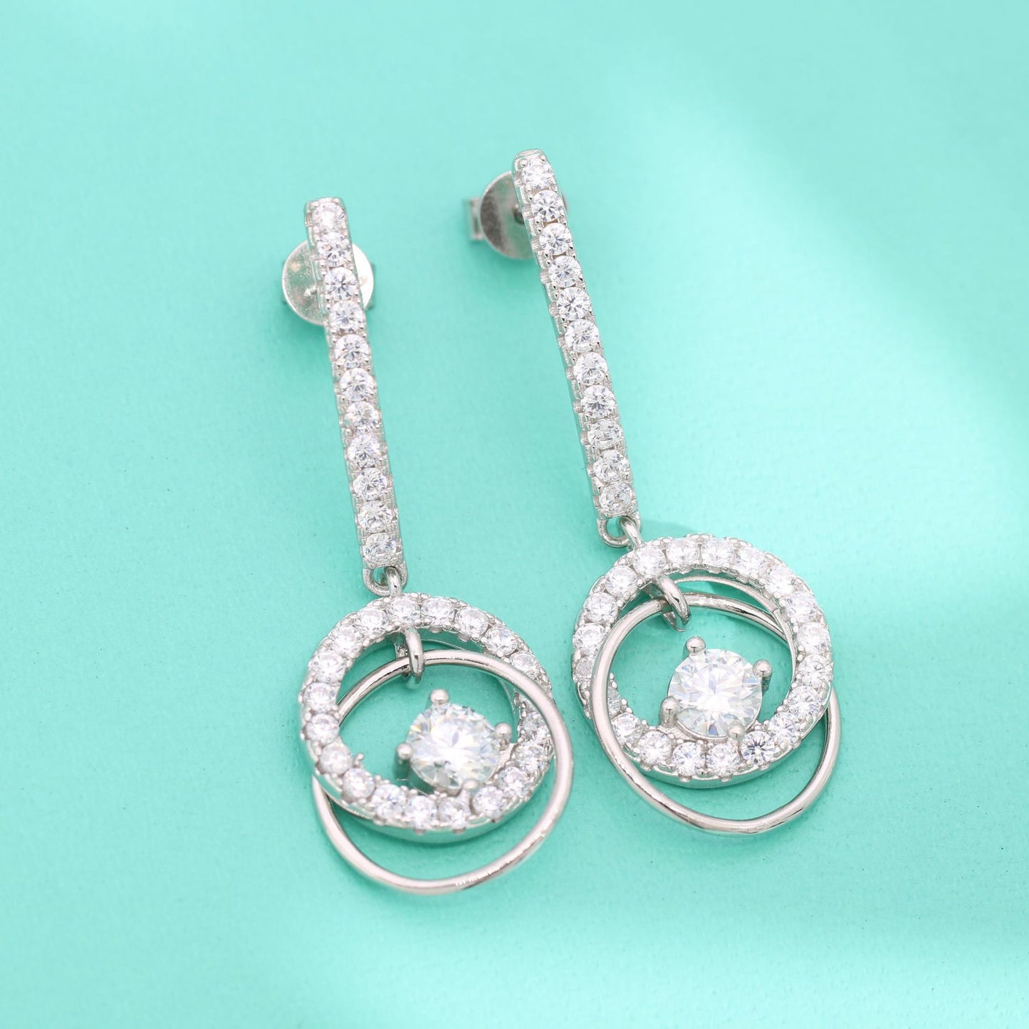 【#E17】925 Sterling Silver Moissanite Earrings