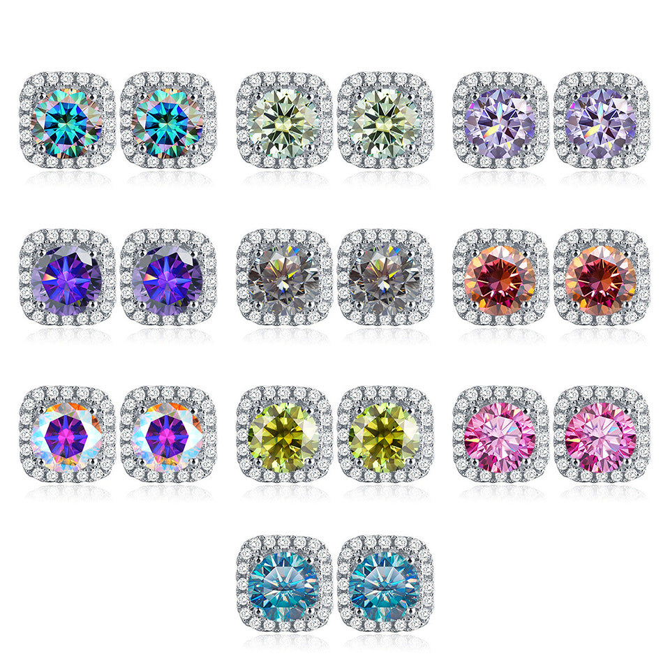 【#E12】925 Sterling Silver Moissanite Earrings