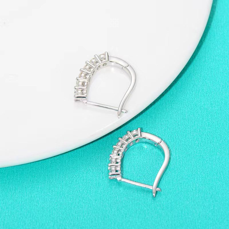 【#E15】925 Sterling Silver Moissanite Earrings