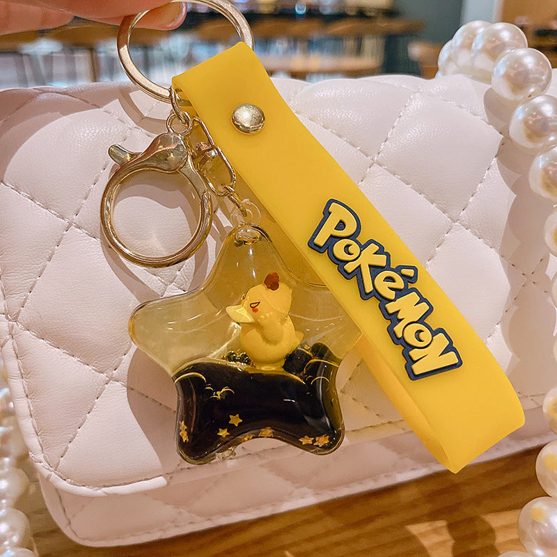 Reachable duck keychain cartoon diamond-encrusted doll key chain cute girl backpack pendant