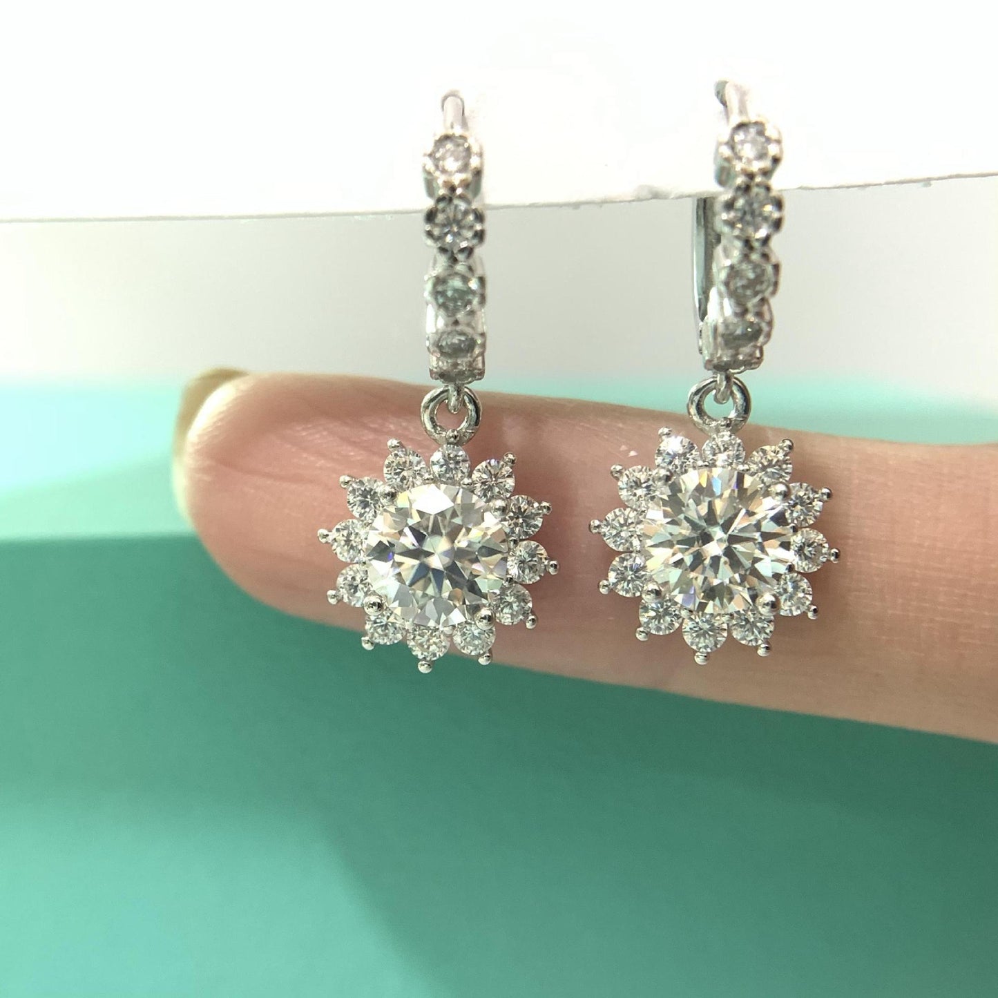 【#E16】925 Sterling Silver Moissanite Earrings