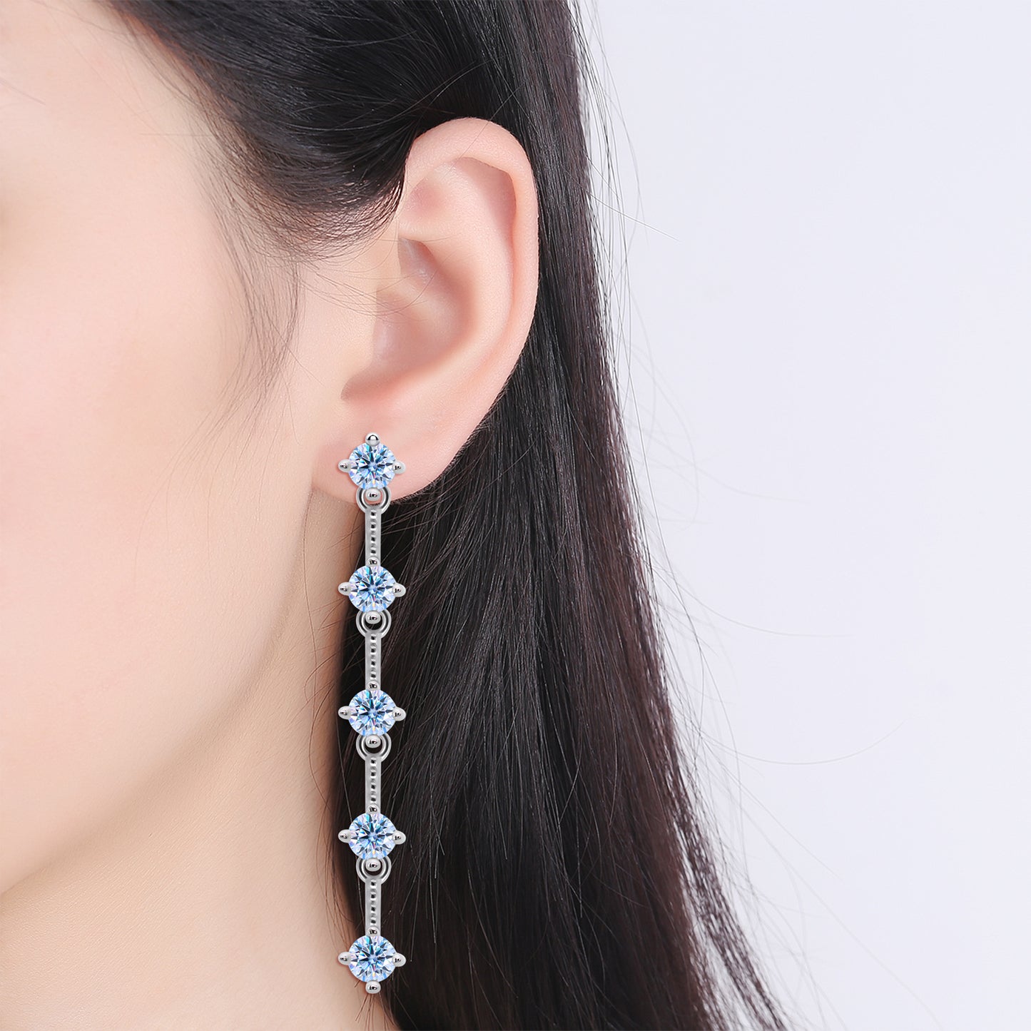 【#E19】925 Sterling Silver Moissanite Earrings
