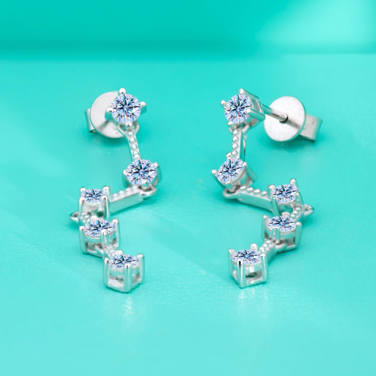 【#E19】925 Sterling Silver Moissanite Earrings