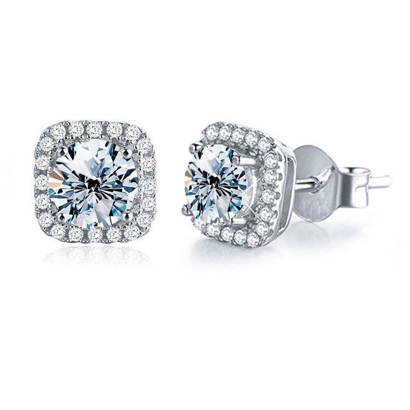 【#E12】925 Sterling Silver Moissanite Earrings