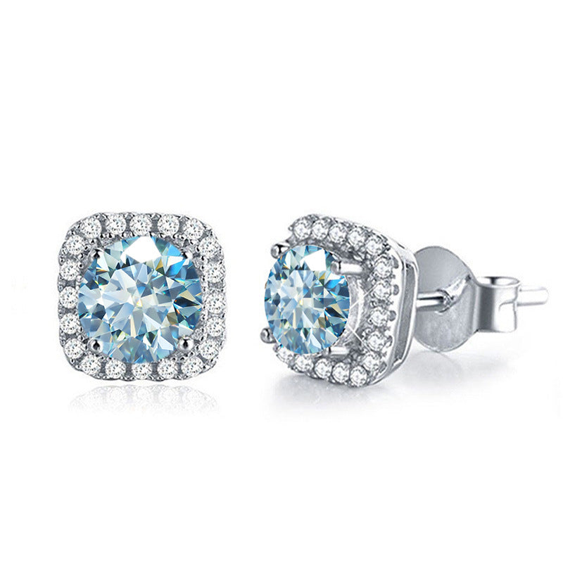【#E12】925 Sterling Silver Moissanite Earrings