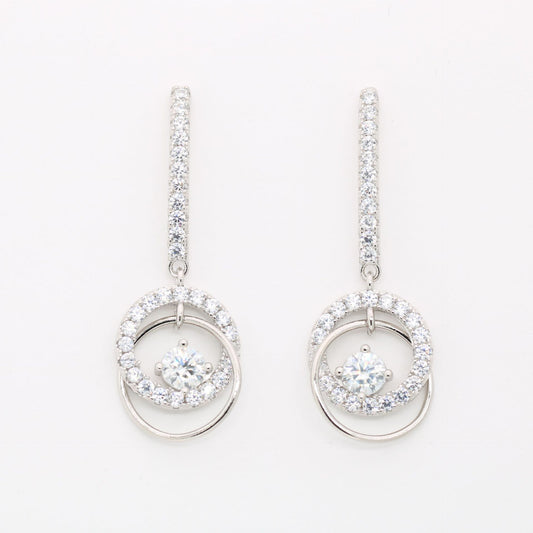 【#E17】925 Sterling Silver Moissanite Earrings