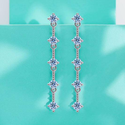 【#E19】925 Sterling Silver Moissanite Earrings