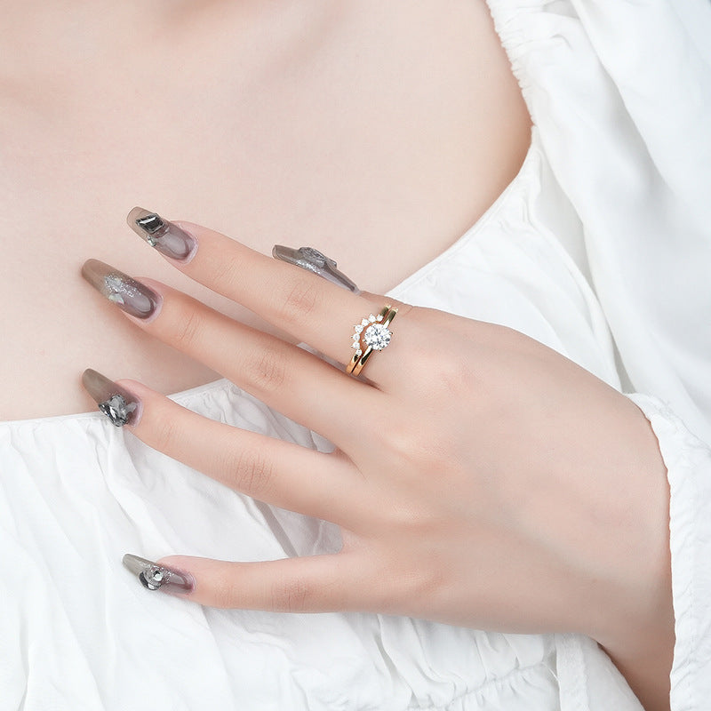 【#R33】（ angel eye）925 Sterling Silver Moissanite Rings