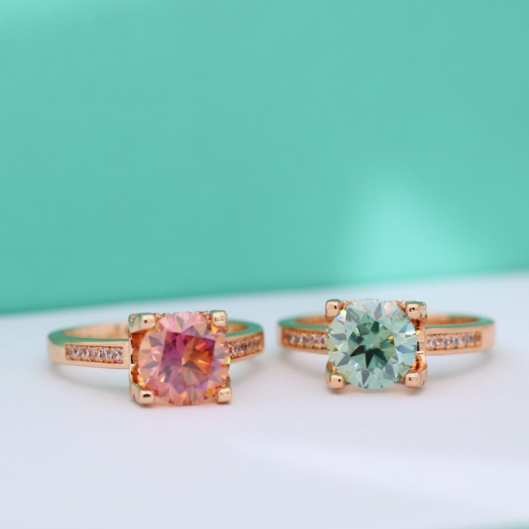 【#R34】（sunset）925 Sterling Silver Moissanite Rings