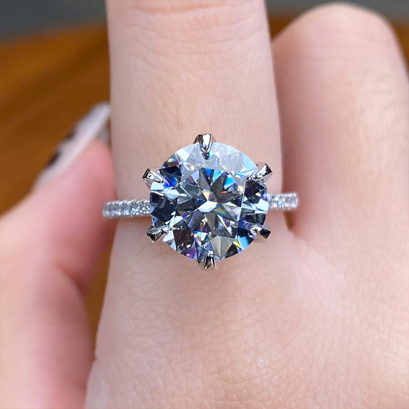 【#R37】(amazing 5ct) 925 Sterling Silver Moissanite Rings