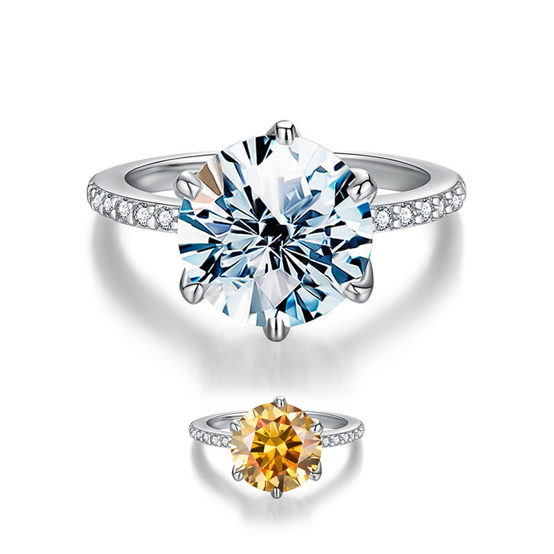 【#R37】(amazing 5ct) 925 Sterling Silver Moissanite Rings