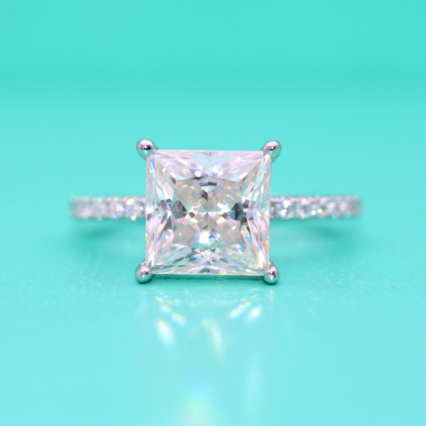 【#R39】 （princess）925 Sterling Silver Moissanite Rings