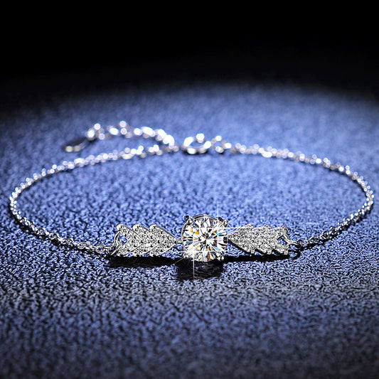 【#B02 Angel wings】925 Sterling Silver Moissanite Bracelets(buy 1 get 2)